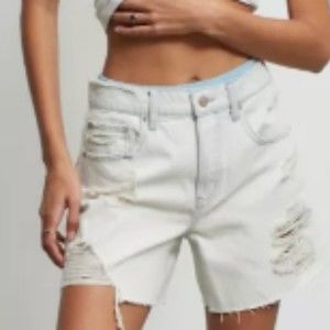 Urban Outfitters White Distressed Jean Shorts